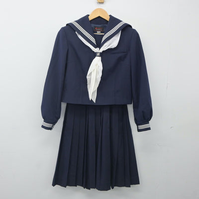 【中古】千葉県 千代田中学校 女子制服 3点（セーラー服・スカート）sf023915