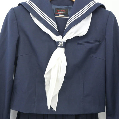 【中古】千葉県 千代田中学校 女子制服 3点（セーラー服・スカート）sf023915