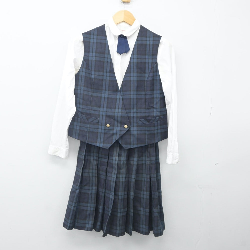 【中古】和歌山県 田辺工業高等学校 女子制服 5点（ブレザー・ベスト・シャツ・スカート）sf023926