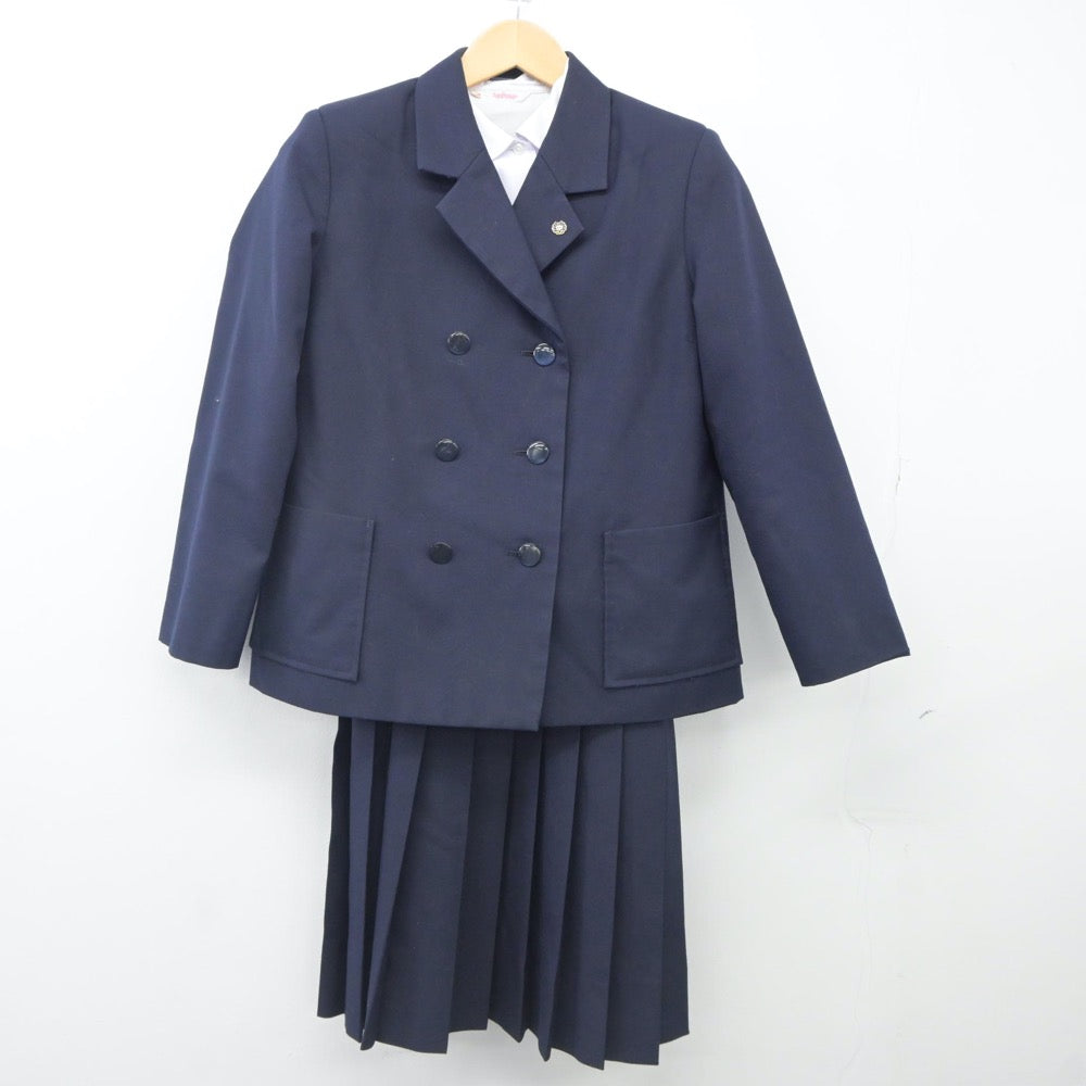 【中古】広島県 二葉中学校 女子制服 4点（ブレザー・シャツ・ジャンパースカート）sf023933