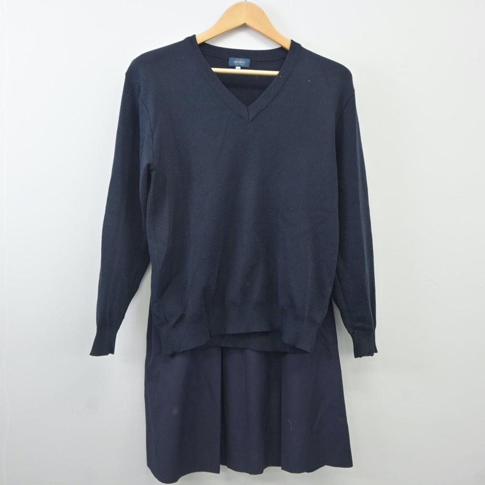 【中古】京都府 京都教育大学附属高等学校 女子制服 2点（ニット・スカート）sf023939