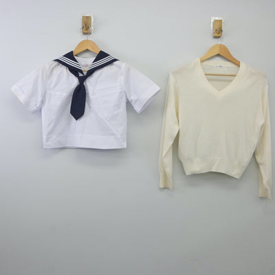 【中古】東京都 大妻多摩中学高等学校 女子制服 3点（セーラー服・ニット）sf023945