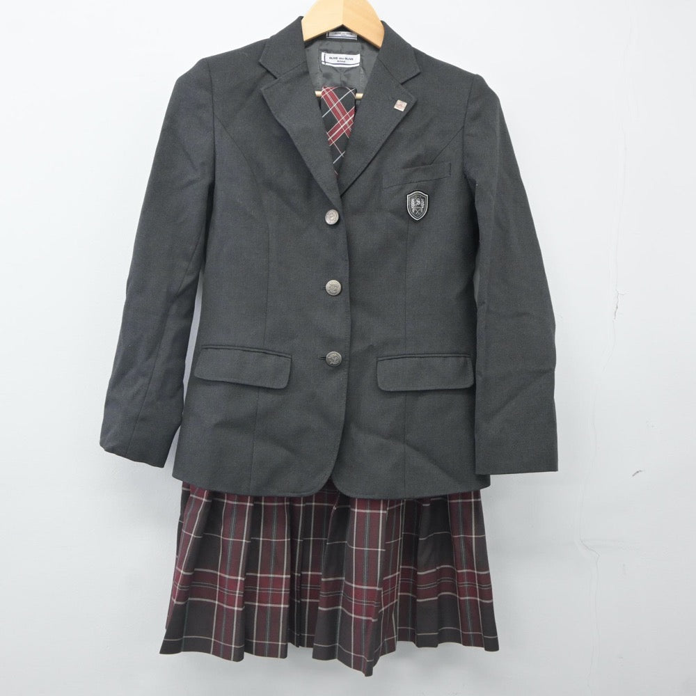 【中古】愛知県 清林館高等学校 女子制服 5点（ブレザー・ニット・スカート）sf023956