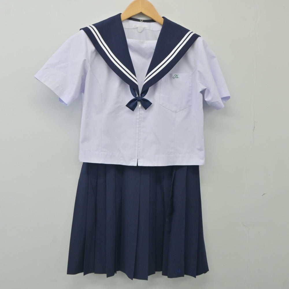 【中古】愛知県 尾北高等学校 女子制服 4点（セーラー服・セーラー服・スカート）sf023973