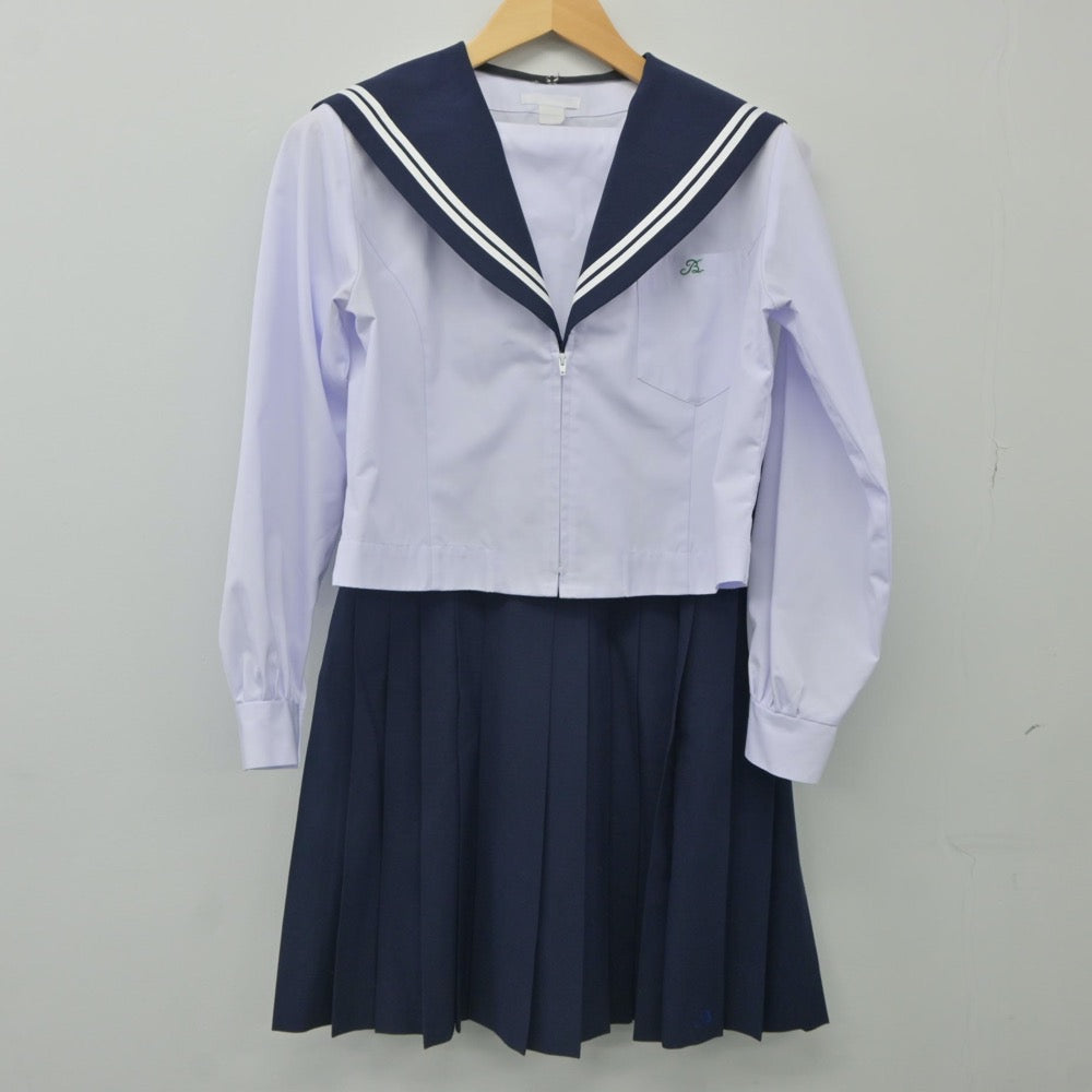 【中古】愛知県 尾北高等学校 女子制服 4点（セーラー服・セーラー服・スカート）sf023973