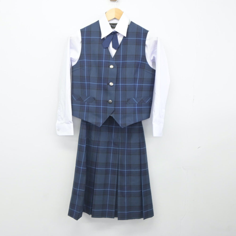 【中古】東京都 あきる野西中学校 女子制服 6点（ブレザー・シャツ・ベスト・スカート）sf023981