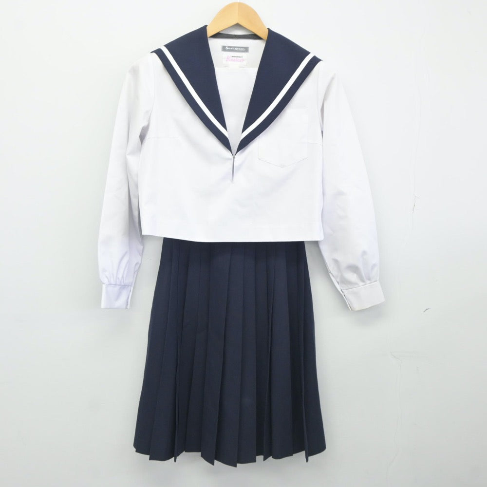 【中古】愛知県 刈谷高等学校 女子制服 2点（セーラー服・スカート）sf023987