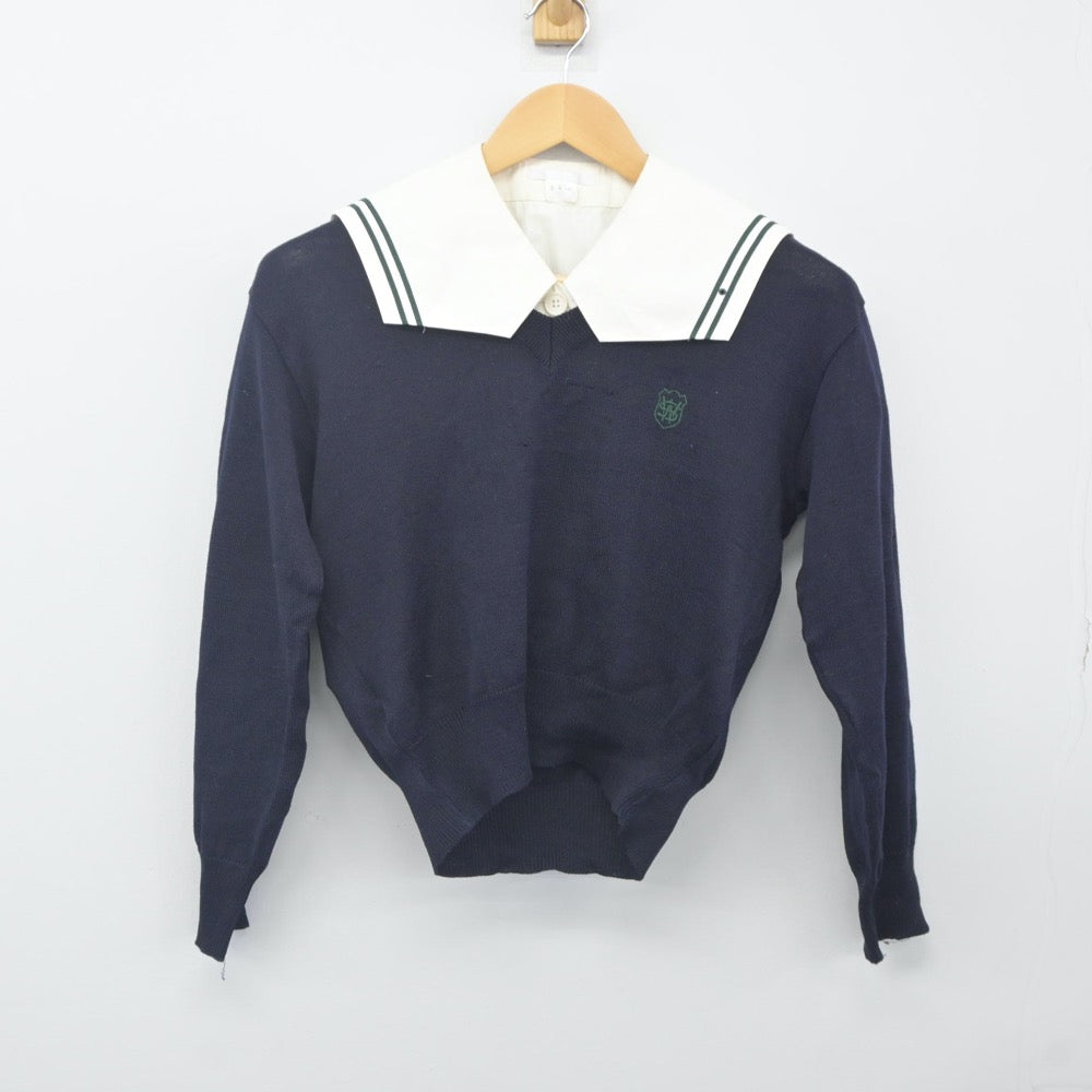 【中古】福岡県 西南学院中学校 女子制服 2点（セーラー服・ニット）sf024010