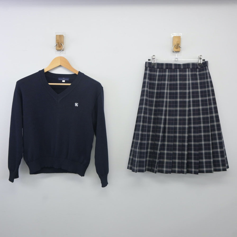 【中古】東京都 小石川中等教育学校 女子制服 2点（ニット・スカート）sf024015