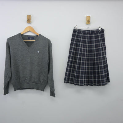 【中古】東京都 小石川中等教育学校 女子制服 2点（ニット・スカート）sf024016