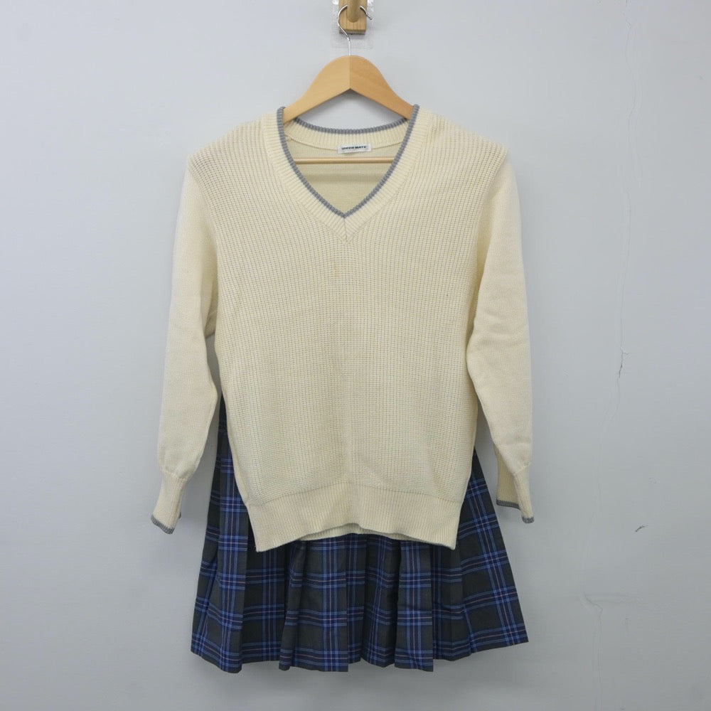 【中古】神奈川県 日本大学高等学校 女子制服 3点（ニット・ニット・スカート）sf024029