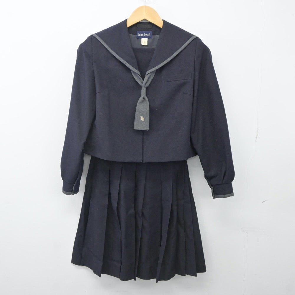 【中古】千葉県 市川学園中学校 女子制服 3点（セーラー服・スカート）sf024043