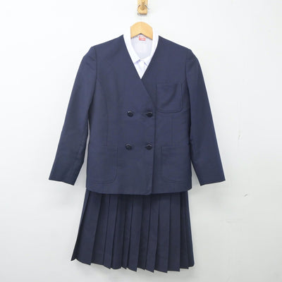 【中古】群馬県 南八幡中学校 女子制服 4点（ブレザー・ベスト・シャツ・スカート）sf024046