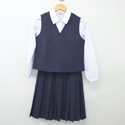 【中古】群馬県 南八幡中学校 女子制服 4点（ブレザー・ベスト・シャツ・スカート）sf024046