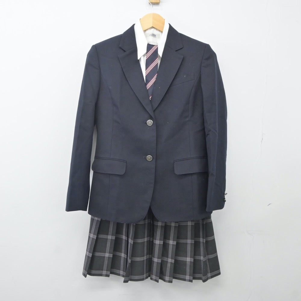 【中古】富山県 高岡向陵高等学校 女子制服 4点（ブレザー・シャツ・スカート）sf024063