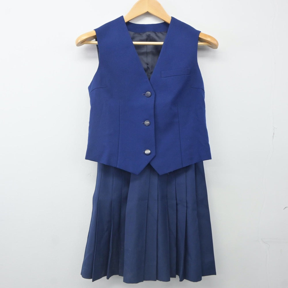 【中古】千葉県 検見川高等学校 女子制服 4点（ブレザー・ベスト・スカート）sf024070