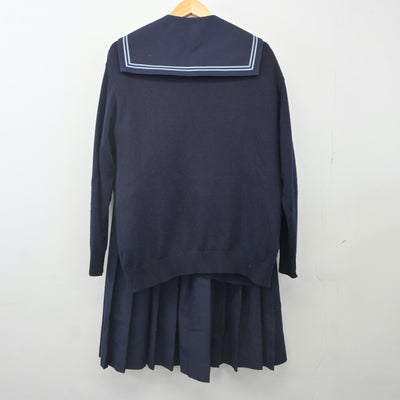 【中古】大分県 鶴崎高等学校 女子制服 3点（セーラー服・ニット・スカート）sf024073