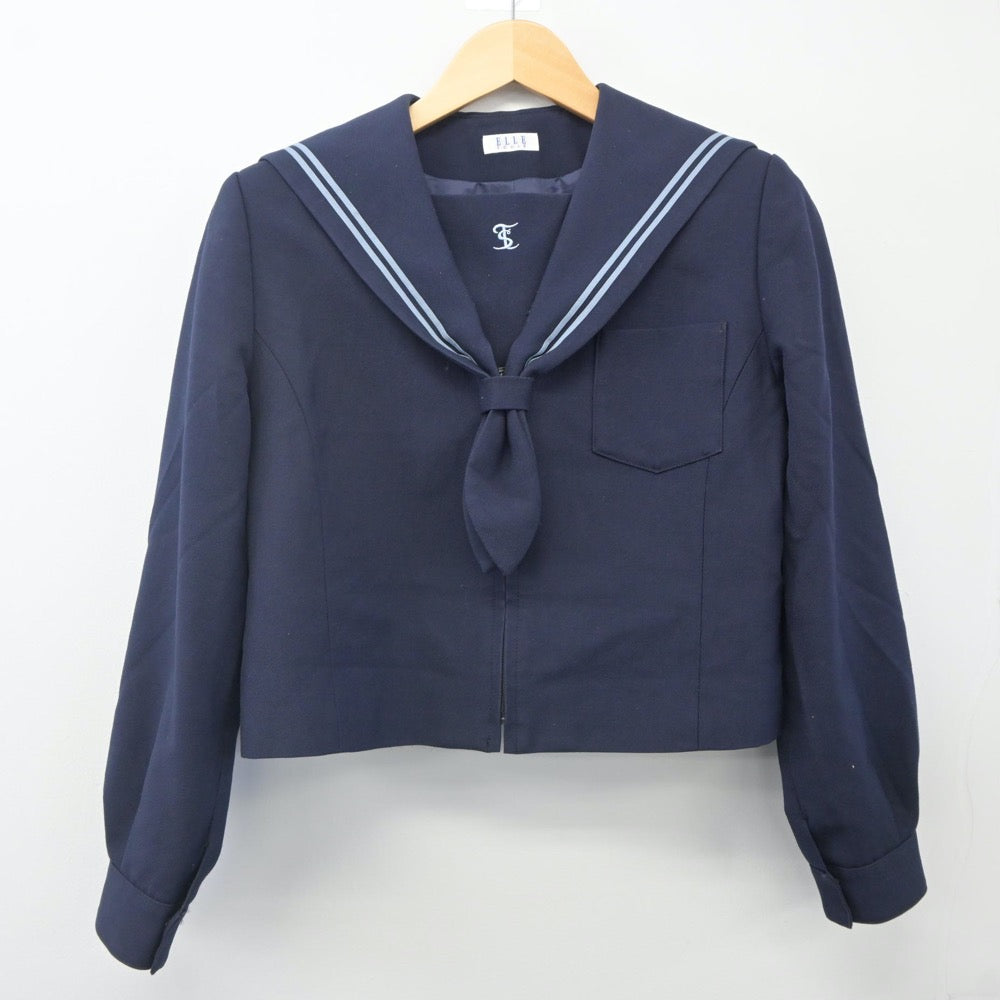 【中古】大分県 鶴崎高等学校 女子制服 3点（セーラー服・ニット・スカート）sf024073