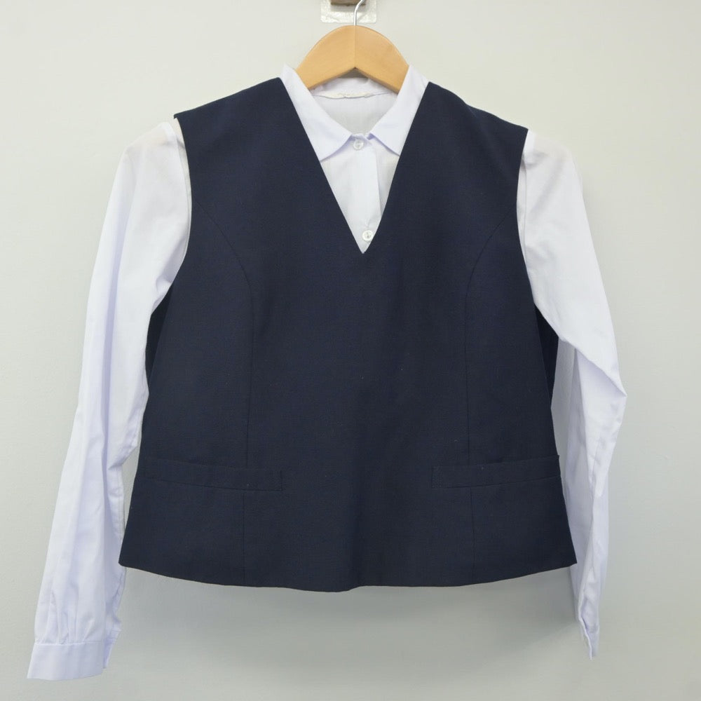 【中古】栃木県 佐野北中学校 女子制服 3点（ブレザー・シャツ・ベスト）sf024091