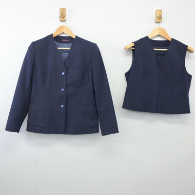 【中古】栃木県 佐野北中学校 女子制服 3点（ブレザー・シャツ・ベスト）sf024091