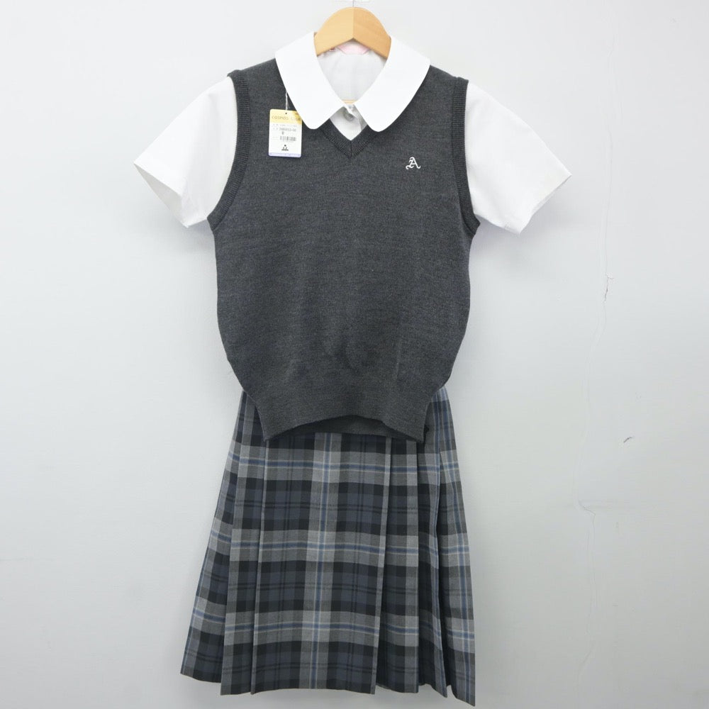 【中古】愛知県 愛知高等学校 女子制服 3点（シャツ・ニットベスト・スカート）sf024106