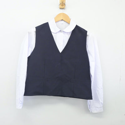 【中古】埼玉県 別府中学校 女子制服 2点（ベスト・シャツ）sf024114