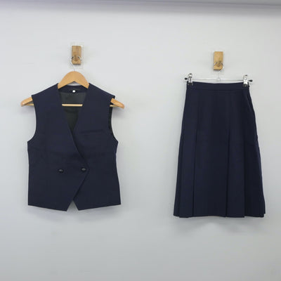 【中古】奈良県 桜井高等学校 女子制服 2点（ベスト・スカート）sf024121