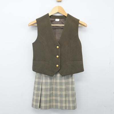 【中古】神奈川県 戸塚高等学校 女子制服 2点（ベスト・スカート）sf024133