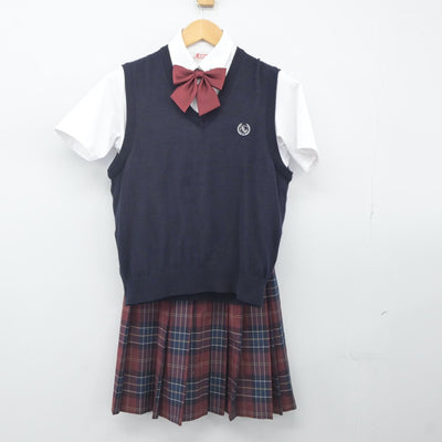 【中古】東京都 東京農大一高中等部 女子制服 5点（ニットベスト・シャツ・スカート）sf024146