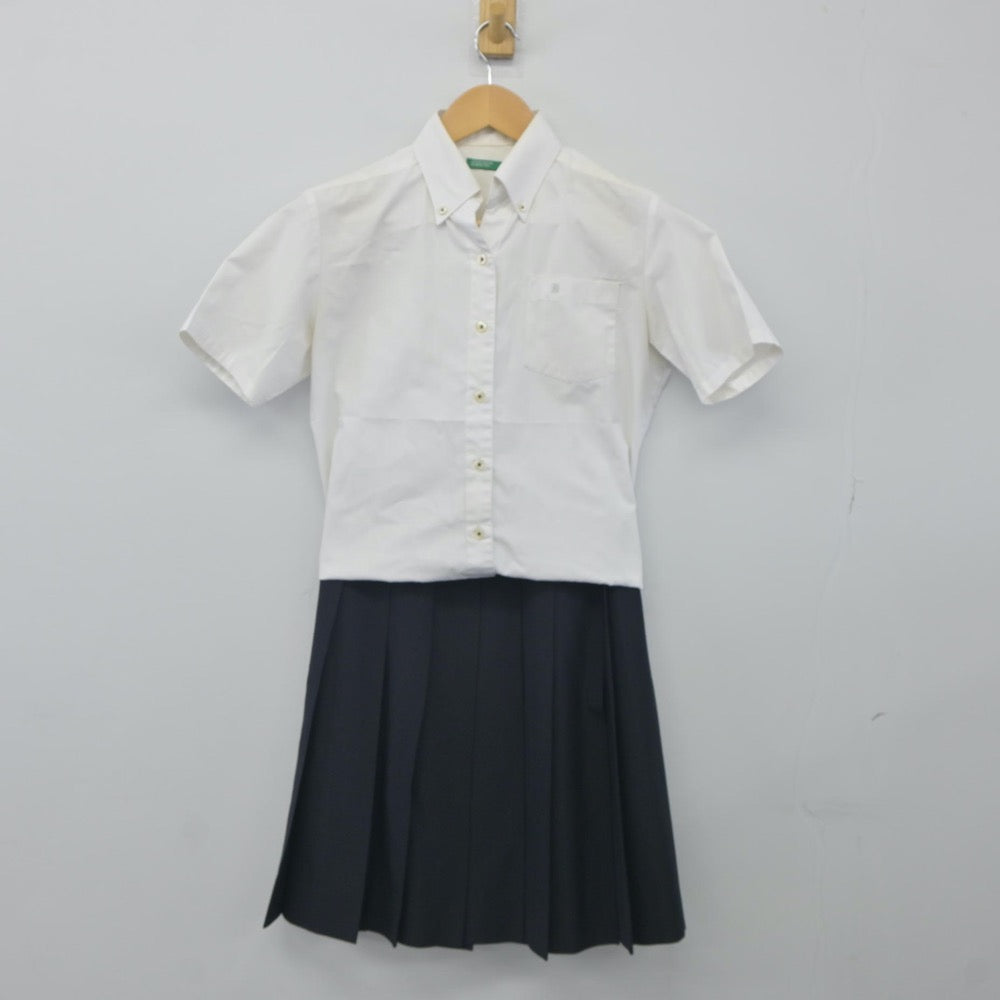 【中古】京都府 京都文教高等学校 女子制服 2点（シャツ・スカート）sf024158