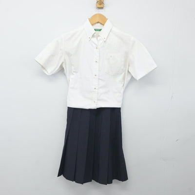 【中古】京都府 京都文教高等学校 女子制服 2点（シャツ・スカート）sf024159