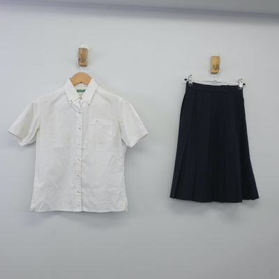 【中古】京都府 京都文教高等学校 女子制服 2点（シャツ・スカート）sf024159