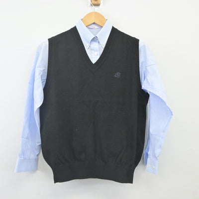 【中古】埼玉県 大妻嵐山高等学校 女子制服 3点（ニットベスト・シャツ）sf024164