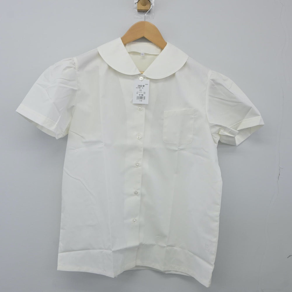 【中古】神奈川県 洗足学園中学校 女子制服 2点（ニットベスト・シャツ）sf024170