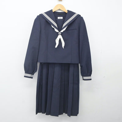 【中古】千葉県 堀江中学校 女子制服 4点（セーラー服・ジャンパースカート）sf024194