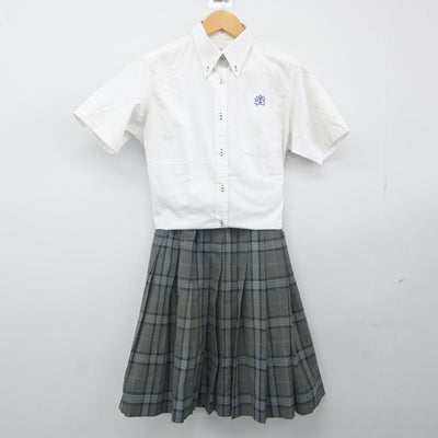 【中古】広島県 呉中央中学校 女子制服 2点（シャツ・スカート）sf024205