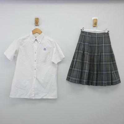 【中古】広島県 呉中央中学校 女子制服 2点（シャツ・スカート）sf024205