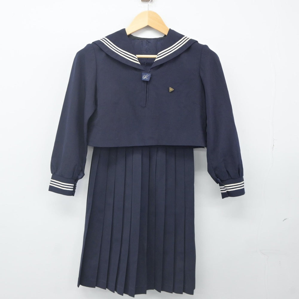 【中古】広島県 尾道北高等学校 女子制服 2点（セーラー服・スカート）sf024227