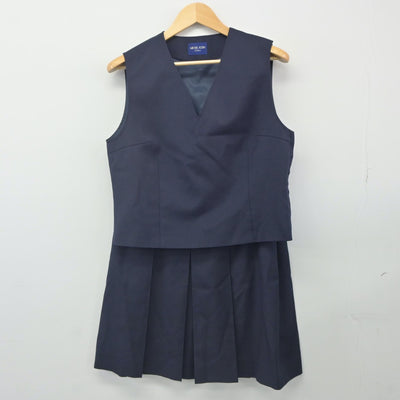 【中古】神奈川県 汲沢中学校 女子制服 2点（ベスト・スカート）sf024232