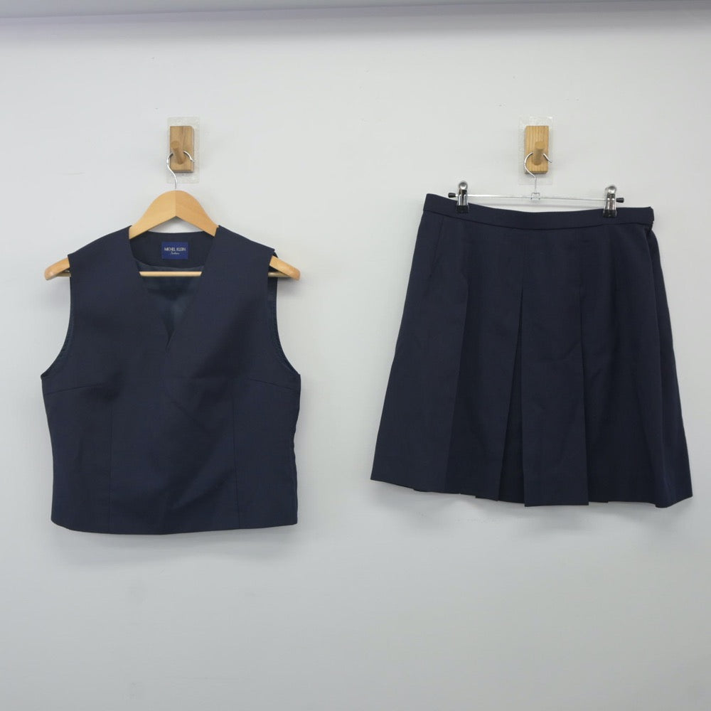 【中古】神奈川県 汲沢中学校 女子制服 2点（ベスト・スカート）sf024232