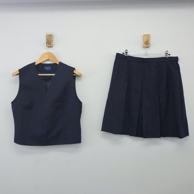 【中古】神奈川県 汲沢中学校 女子制服 2点（ベスト・スカート）sf024232