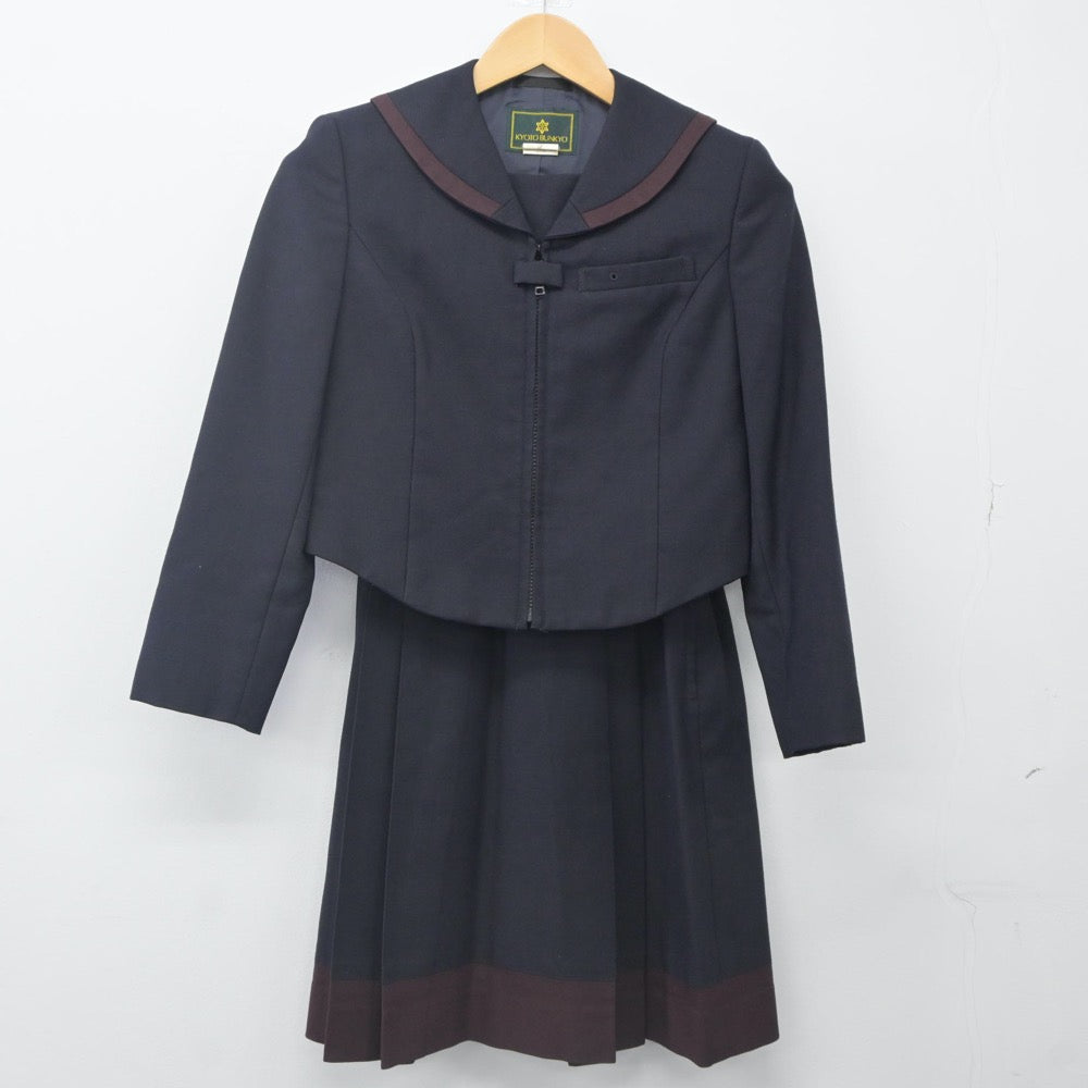 【中古】京都府 京都文教中学校 女子制服 2点（セーラー服・スカート）sf024253