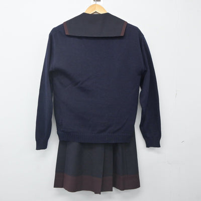 【中古】京都府 京都文教中学校 女子制服 3点（ニット・セーラー服・スカート）sf024254