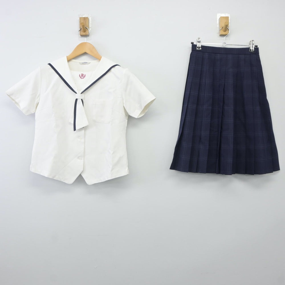 【中古】岡山県 勝山高等学校 女子制服 3点（セーラー服・スカート）sf024255