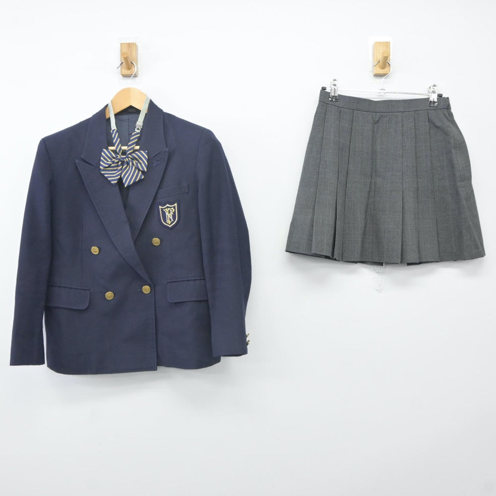 【中古】東京都 府中西高等学校 女子制服 3点（ブレザー・スカート）sf024264