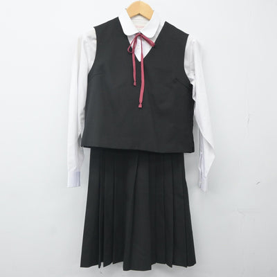 【中古】鹿児島県 玉龍高等学校 女子制服 5点（ブレザー・ベスト・シャツ・スカート）sf024266