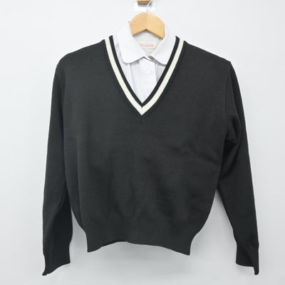 【中古】鹿児島県 玉龍高等学校 女子制服 2点（ニット・シャツ）sf024269