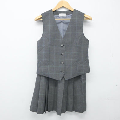 【中古】東京都 府中西高等学校 女子制服 2点（ベスト・スカート）sf024270