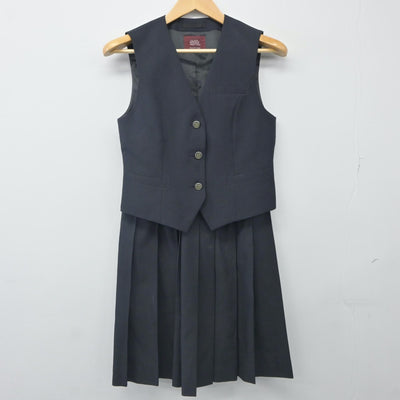 【中古】埼玉県 春日部東高等学校 女子制服 2点（ベスト・スカート）sf024273