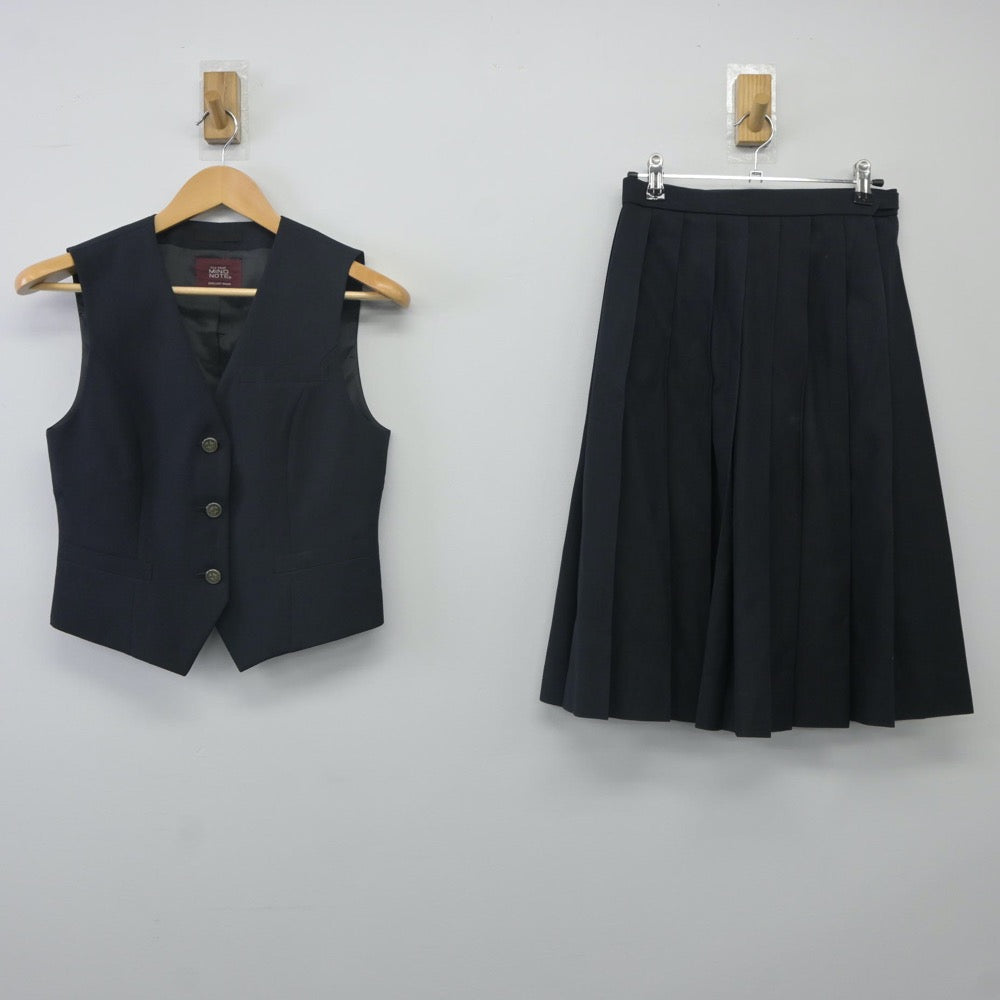 【中古】埼玉県 春日部東高等学校 女子制服 2点（ベスト・スカート）sf024273